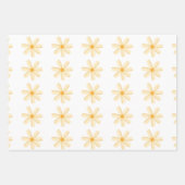 春ティーパーティーターコイズと黄色 ラッピングペーパーシート (正面3)