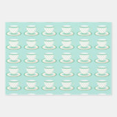 春ティーパーティーターコイズと黄色 ラッピングペーパーシート (正面2)