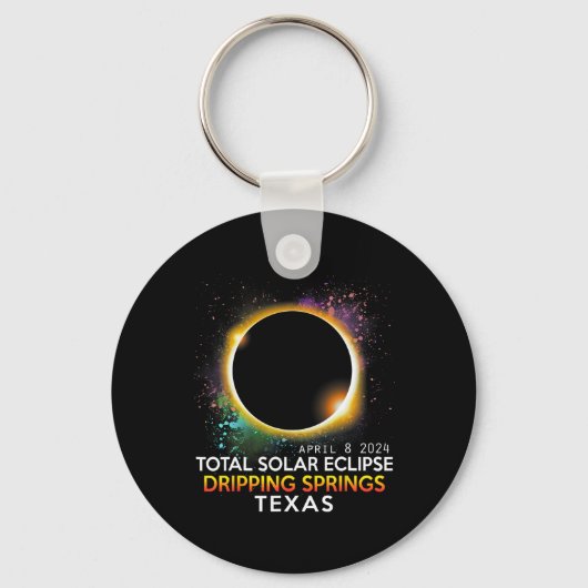 春テキサス州トータル太陽のEclipse 2024 キーホルダー (正面)