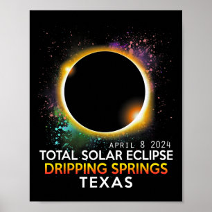 春テキサス州トータル太陽のEclipse 2024 ポスター
