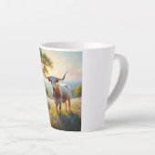 春テキサス州ロングホーン牛 カフェラテマグ (右アングル)