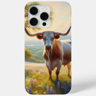 春テキサス州ロングホーン牛 iPhone 15 PRO MAXケース