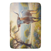 春テキサス州ロングホーン バスマット (正面縦)