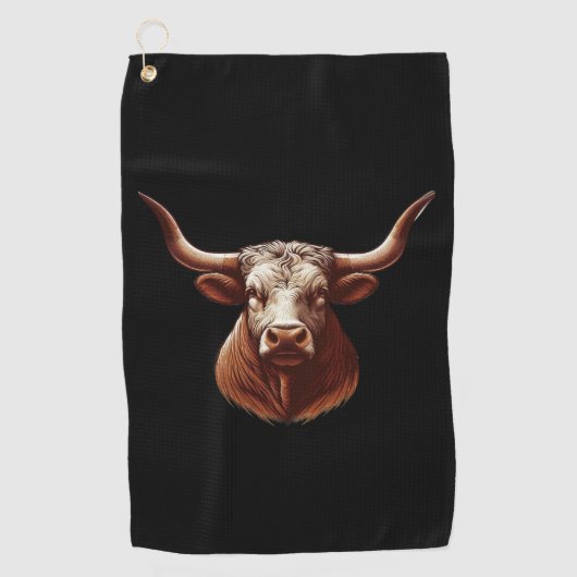 春テキサス州longhorn ゴルフタオル (正面)