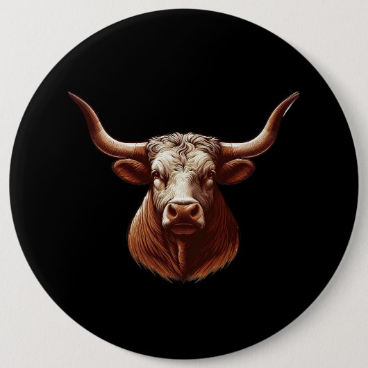 春テキサス州longhorn 缶バッジ (正面)