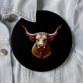 春テキサス州longhorn 缶バッジ (インサイチュ)