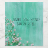 春テーマベビーイン開花ツインズベビーシャワー ワインラベル (シングルラベル)