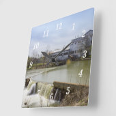 春デイアットオザークミルウォールクロック スクエア壁時計 (傾斜)