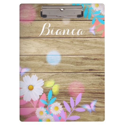 春デイジーの葉と蝶の木 クリップボード (正面)