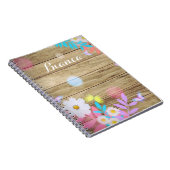 春デイジーの葉と蝶の木 ノートブック (右側)