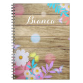 春デイジーの葉と蝶の木 ノートブック (正面)