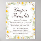 春デイジーをテーマにした赤ちゃんシャワー標識 ポスター (正面)