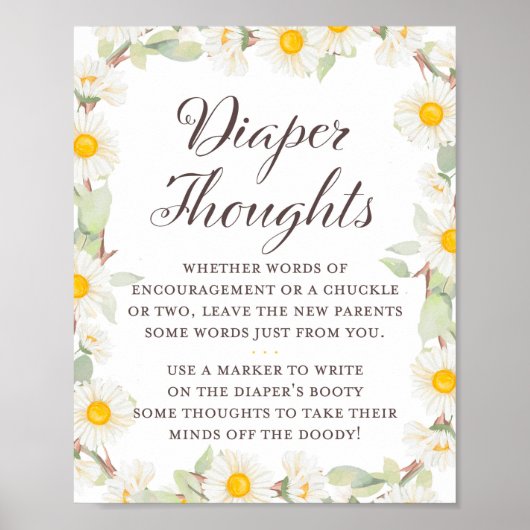 春デイジーをテーマにした赤ちゃんシャワー標識 ポスター (正面)