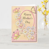 春デイジーフラワーズ&蝶マザーズデイ カード (黄色い花)