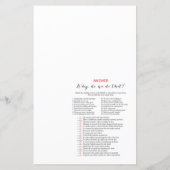 春デイジーフラワーブライダルシャワーゲームプリント (裏面)