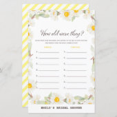 春デイジーフラワーブライダルシャワーゲームプリント (正面/裏面)