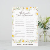 春デイジーフラワーブライダルシャワーゲームプリント (スタンド正面)