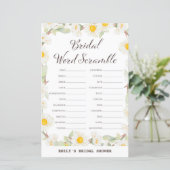 春デイジーフラワーブライダルシャワーゲームプリント (スタンド正面)