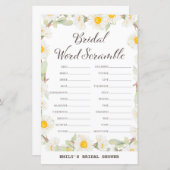 春デイジーフラワーブライダルシャワーゲームプリント (正面/裏面)