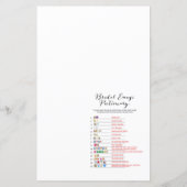 春デイジーフラワーブライダルシャワーゲームプリント (裏面)