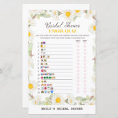 春デイジーフラワーブライダルシャワーゲームプリント (正面/裏面)