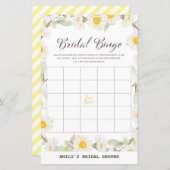 春デイジーフラワーブライダルシャワーゲームプリント (正面/裏面)