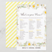 春デイジーフラワーブライダルシャワーゲームプリント (正面/裏面)