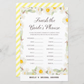 春デイジーフラワーブライダルシャワーゲームプリント (正面/裏面)