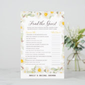 春デイジーフラワーブライダルシャワーゲームプリント (スタンド正面)