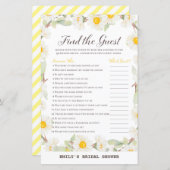 春デイジーフラワーブライダルシャワーゲームプリント (正面/裏面)