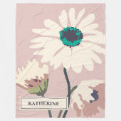 春デイジーモダンフローラ開花パーソナライズされた フリースブランケット (正面)