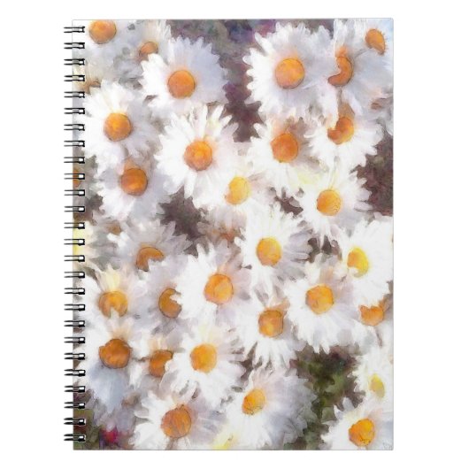 春デイジーワイルドフラワーウォーターの色 ノートブック (正面)