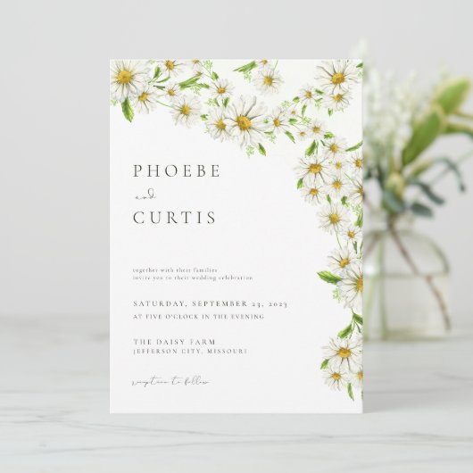 春デイジー結婚式招待状フローラ夏 招待状 (スタンド正面)