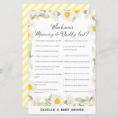 春デイジー花赤ちゃんシャワーゲーム (正面/裏面)