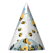 春デイジー黄色の最初の1日bee誕生日 パーティーハット (裏面)