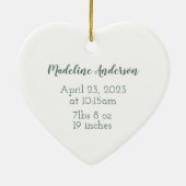 春デイジー4月誕生月花ベビー セラミックオーナメント (裏面)