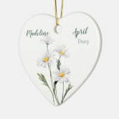 春デイジー4月誕生月花ベビー セラミックオーナメント (左)