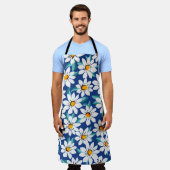 春デイジー:トレンディー花柄。 エプロン (着用した状態)