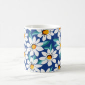 春デイジー:トレンディー花柄。 コーヒーマグカップ (中央)