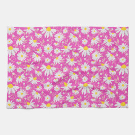 春デイジー – ピンク キッチンタオル