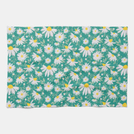 春デイジー – ブライトグリーン キッチンタオル