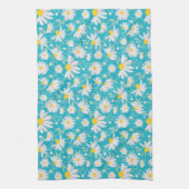 春デイジー – ブライトブルー キッチンタオル (縦)