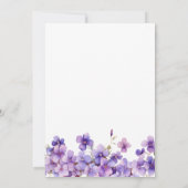春デリケート紫の花ベビーsipと参照 招待状 (裏面)