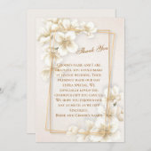 春ドッウッド結婚フラワーのサンキューカード セーブザデート (正面/裏面)