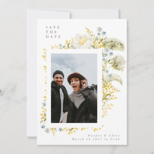 春ドリームワイルド花模様ウォーター結婚カラー セーブザデート (正面)