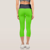 春ネオングリーンブラックハイウェイストキャプリス カプリレギンス (裏面)