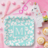 春ハナミズキ花柄モノグラカスタムム    ペーパープレート (パーティー)