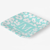 春ハナミズキ花柄モノグラカスタムム    ペーパープレート (傾斜あり)