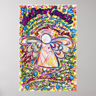 春ハートがんはエンジェルアートを絵画できない ポスター