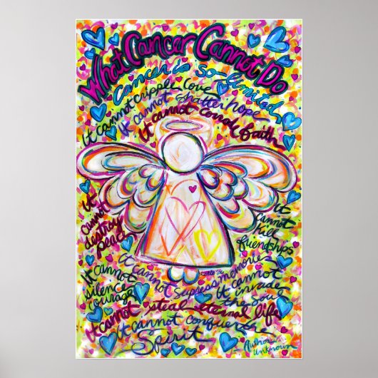 春ハートがんはエンジェルアートを絵画できない ポスター (正面)